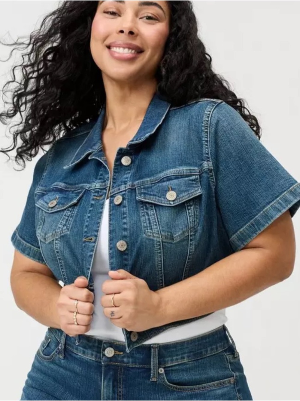 Torrid Short Sleeve Cropped Trucker Jacket size 2